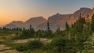Sunrise over glacier national park