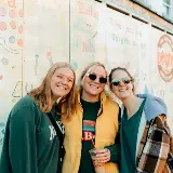 friendsposingduringSidewalkSaturdaysinCedarvilleOhio