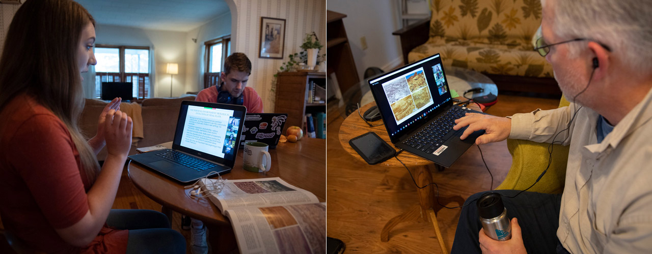 Sarah Mitchell taking online geology class from Dr. John Whitmore