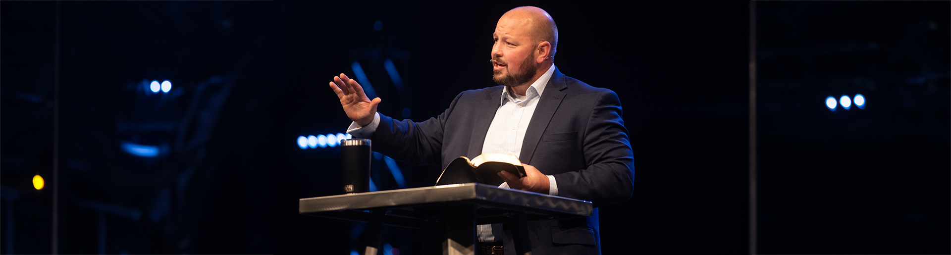 Trent Rogers preaching in chapel 1920
