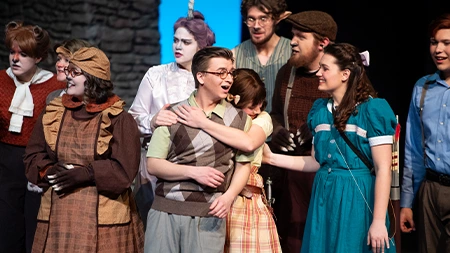 Group of students acting in The Lion, The Witch and The Wardrobe