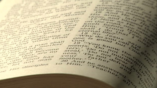 Bible text close up