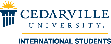 Cedarville University International Students logo.