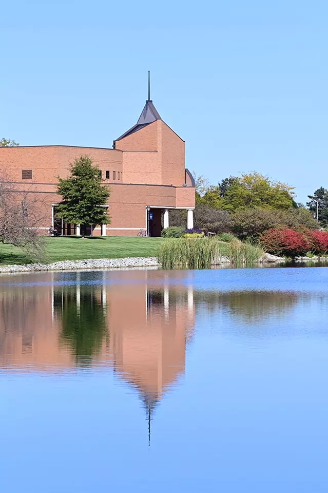 View of Jeremiah  Chapel across the Cedar Lake.
