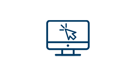 computer and with cursor icon