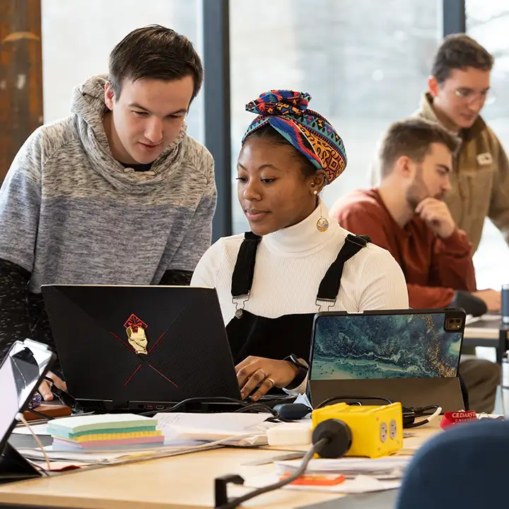 People working on laptops