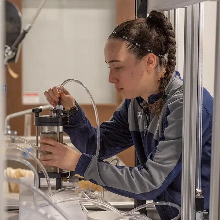 Person working on equipment